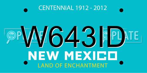 W643ID New Mexico License Plate