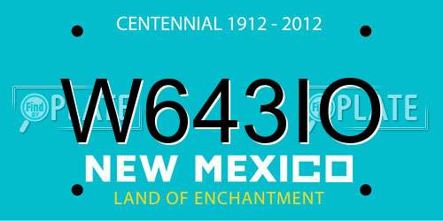 W643IO New Mexico License Plate