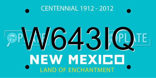 W643IQ New Mexico License Plate