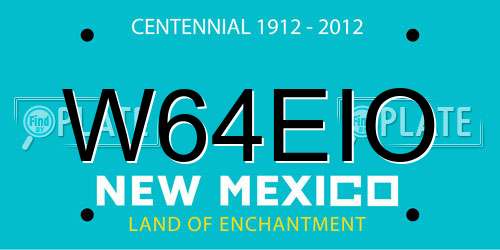 W64EIO New Mexico License Plate