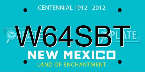 W64SBT New Mexico License Plate