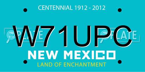 W71UPC New Mexico License Plate