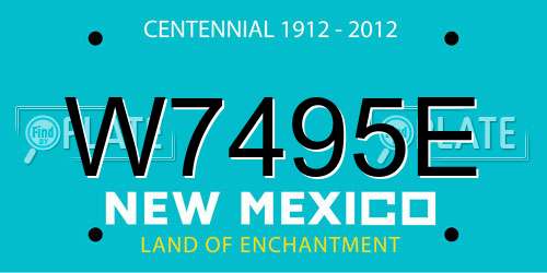 W7495E New Mexico License Plate