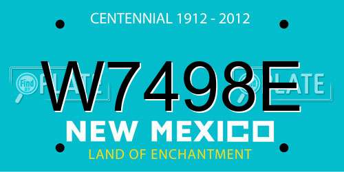 W7498E New Mexico License Plate