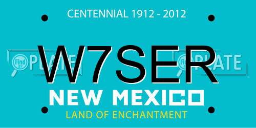 W7SER New Mexico License Plate