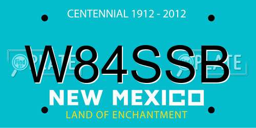 W84SSB New Mexico License Plate