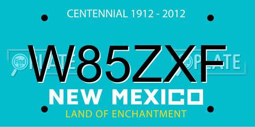 W85ZXF New Mexico License Plate