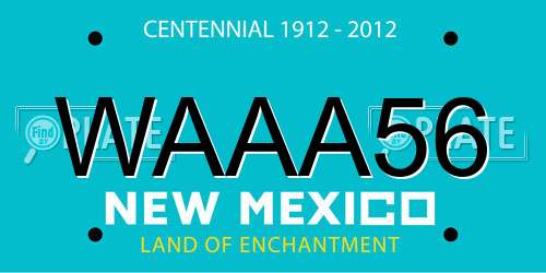 WAAA56 New Mexico License Plate