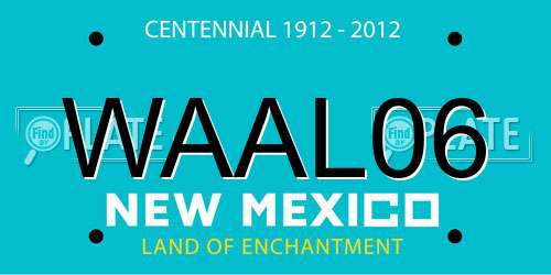 WAAL06 New Mexico License Plate