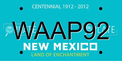 WAAP92 New Mexico License Plate