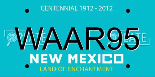 WAAR95 New Mexico License Plate