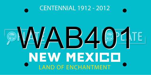 WAB401 New Mexico License Plate