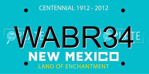 WABR34 New Mexico License Plate