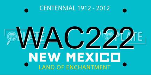 WAC222 New Mexico License Plate