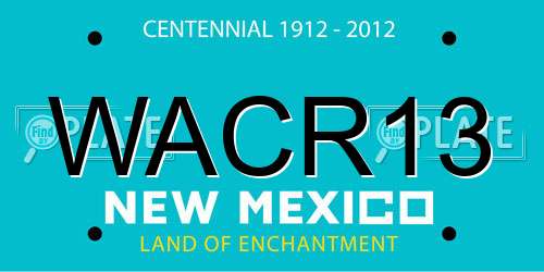 WACR13 New Mexico License Plate