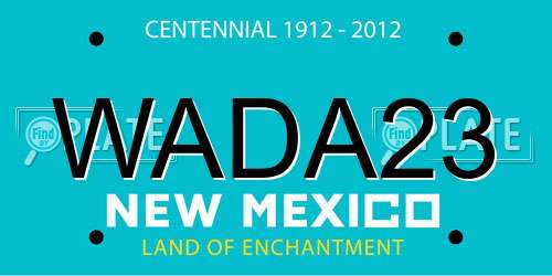 WADA23 New Mexico License Plate