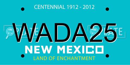 WADA25 New Mexico License Plate