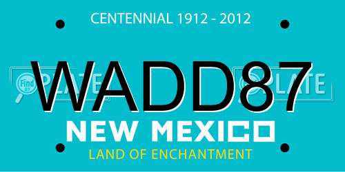 WADD87 New Mexico License Plate