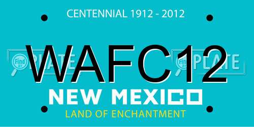 WAFC12 New Mexico License Plate