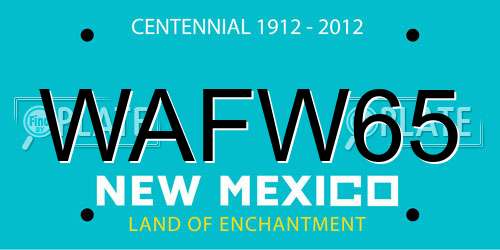 WAFW65 New Mexico License Plate