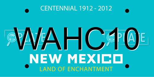 WAHC10 New Mexico License Plate
