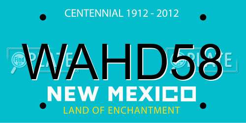 WAHD58 New Mexico License Plate