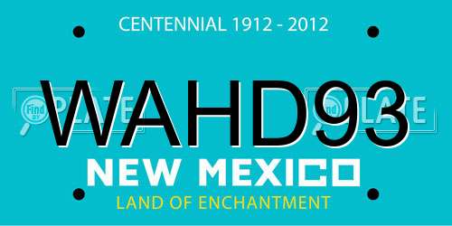 WAHD93 New Mexico License Plate