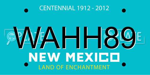 WAHH89 New Mexico License Plate