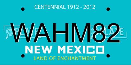 WAHM82 New Mexico License Plate