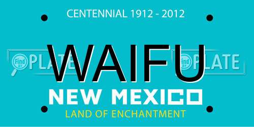 WAIFU New Mexico License Plate