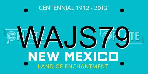 WAJS79 New Mexico License Plate
