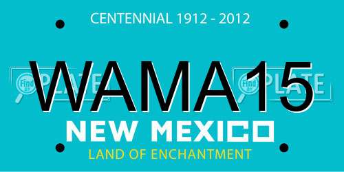 WAMA15 New Mexico License Plate