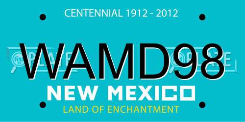 WAMD98 New Mexico License Plate