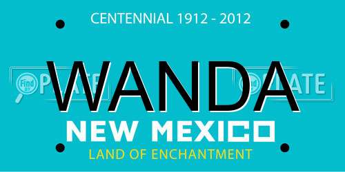 WANDA New Mexico License Plate