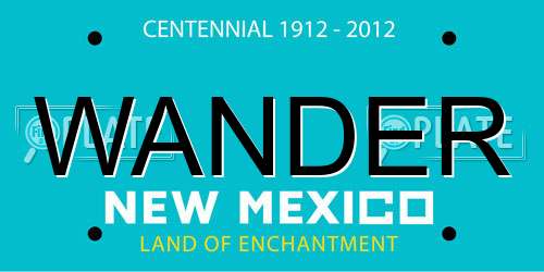 WANDER New Mexico License Plate