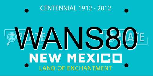 WANS80 New Mexico License Plate