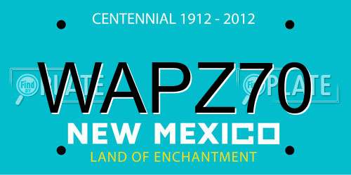 WAPZ70 New Mexico License Plate