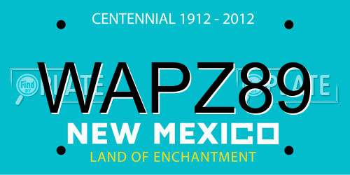 WAPZ89 New Mexico License Plate
