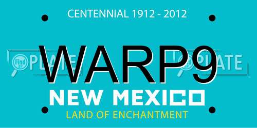 WARP9 New Mexico License Plate
