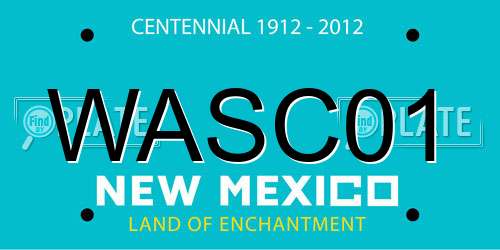 WASC01 New Mexico License Plate