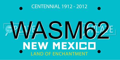 WASM62 New Mexico License Plate