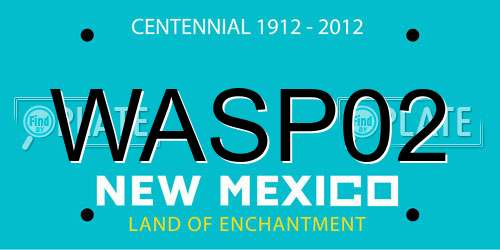 WASP02 New Mexico License Plate
