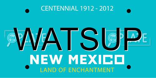 WATSUP New Mexico License Plate