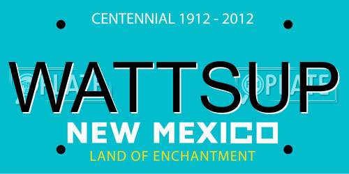 WATTSUP New Mexico License Plate