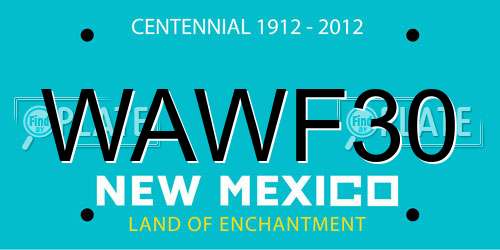 WAWF30 New Mexico License Plate