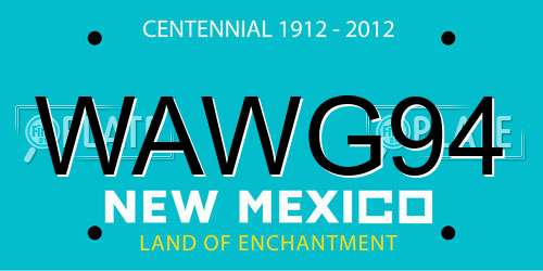 WAWG94 New Mexico License Plate