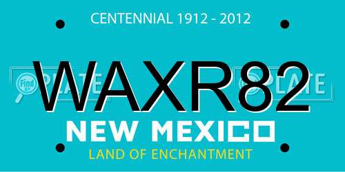 WAXR82 New Mexico License Plate