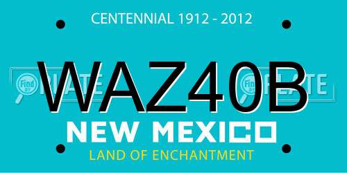 WAZ40B New Mexico License Plate