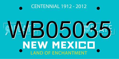 WB05035 New Mexico License Plate