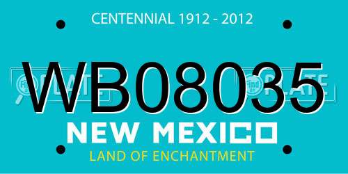 WB08035 New Mexico License Plate
